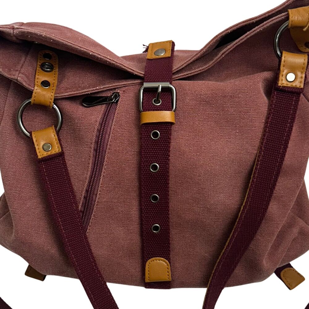 RUYIHUANG Shoulder Bag Backpack Women’s Canvas Burgundy